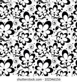 Elegance Seamless pattern with flowers in vintage style