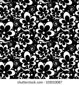 Elegance Seamless pattern with flowers in vintage style