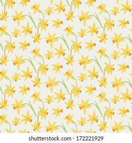 Elegance Seamless pattern with narcissus flowers.