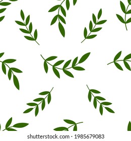 Elegance seamless pattern in nature style green. Vintage ornament. Elements of leaves. For textile, cover, wrapping. Vector illustration.