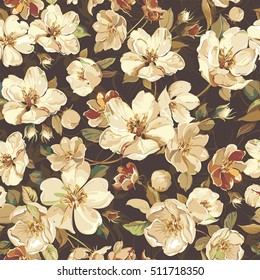 Elegance Seamless pattern on floral background