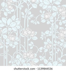 Elegance Seamless pattern with peonies or roses flowers