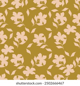 Elegance seamless pattern with peony flower and gold details.Vintage mint green background