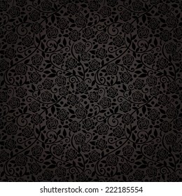 elegance seamless wallpaper with black roses.