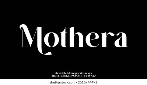 Elegance serif font with alternate letters with fluid decorative curves swash tails. Refined slick alphabet with luxurious swirls for posh logo, headline, monogram. Vector typeset.