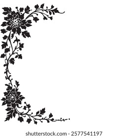 Elegance of Shadows Floral Ornament Silhouettes
