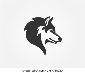 Elegance Simple Head Wolf Side View Stock Vector (Royalty Free ...