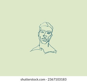 Elegance in simplicity: Explore our one-line drawing of an Afro guy. Minimalist art at its finest.