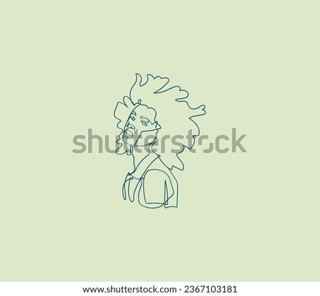 Elegance in simplicity: Explore our one-line drawing of an Afro guy. Minimalist art at its finest.