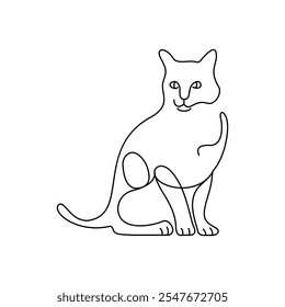Elegance in Simplicity A Minimalist Cat Line Art Design