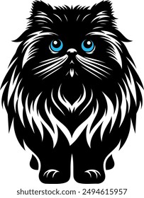 The elegance and simplicity of the persian cat silhouettes and icons, highlight their graceful design and unique aesthetic.