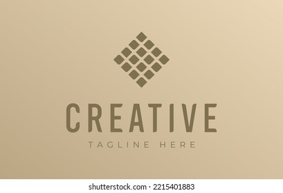 Elegance Square Checkered Diamond Logo Design Template