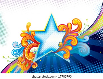 Elegance Star Shape, vector illustration layered file.