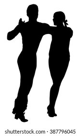 Elegance tango Latino dancers vector silhouette isolated on white background. Dancing couple. Partner dance salsa, woman and man in love. lady and gentleman dance passionate Latin erotic sensual dance