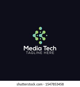 elegance tech business logo vector design with awesome colorful 