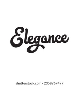 elegance text on white background.