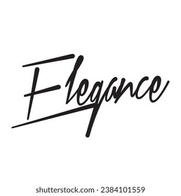 elegance text on white background.