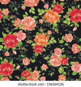 Elegance tiny roseÃ¢Â?Â?s seamless background, vintage vector illustration