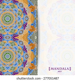 elegance tribal ornament, mandala, for greeting, invitation card, or cover. Vector illustration