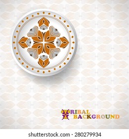 elegance tribal ornament, mandala, for greeting, invitation card, or cover. Vector illustration