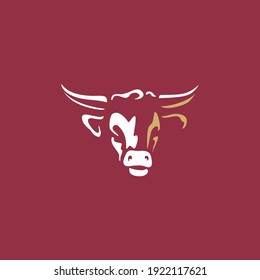 Elegance vector illustration of bull logo, 
buffalo cow ox bull logo design inspiration.