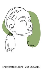Elegance vector illustration of young woman's face.