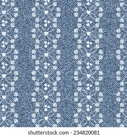 Elegance vector seamless pattern with denim jeans background