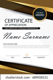 Elegance vertical certificate with Vector illustration ,white frame certificate template with clean and modern pattern presentation