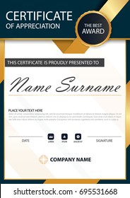 Elegance vertical certificate with Vector illustration ,white frame certificate template with clean and modern pattern presentation