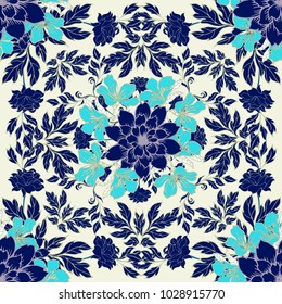 Elegance vintage pattern with floral background.
