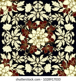 Elegance vintage pattern with floral background.
