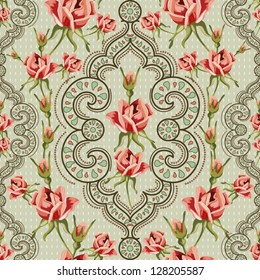 Elegance Vintage Seamless floral background