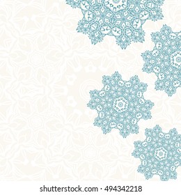 Elegance wedding card with abstract mandala ornament. Copy space. Vector illustration eps 8