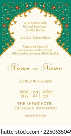 Elegance wedding card or invitation with floral ornament background. Perfect as invitation or announcement