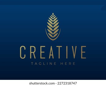 Elegance Wheat Seed Logo Design Template