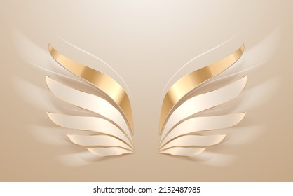 Elegance white and gold wings background