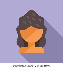 Elegance wig icon flat vector. Artist face. Tint model