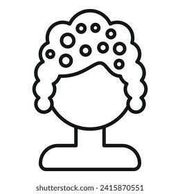 Elegance wig icon outline vector. Artist face. Tint model