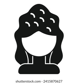 Elegance wig icon simple vector. Artist face. Tint model