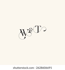 elegancy and beauty in one look TW with monogram concept letter wedding caligraphic logo