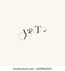 elegancy and beauty in one look TY with monogram concept letter wedding caligraphic logo