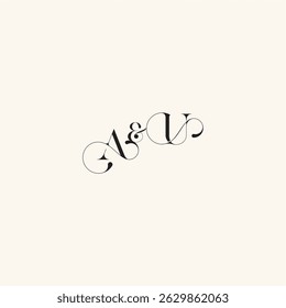 elegancy and beauty in one look UA with monogram concept letter wedding caligraphic logo