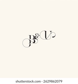 elegancy and beauty in one look UB with monogram concept letter wedding caligraphic logo