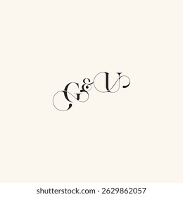 elegancy and beauty in one look UG with monogram concept letter wedding caligraphic logo