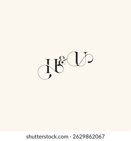 elegancy and beauty in one look UH with monogram concept letter wedding caligraphic logo