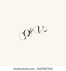 elegancy and beauty in one look UO with monogram concept letter wedding caligraphic logo