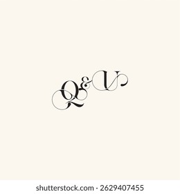 elegancy and beauty in one look UQ with monogram concept letter wedding caligraphic logo