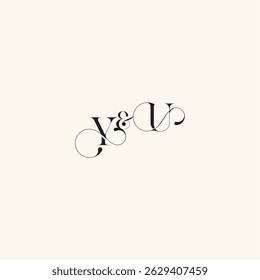 elegancy and beauty in one look UY with monogram concept letter wedding caligraphic logo