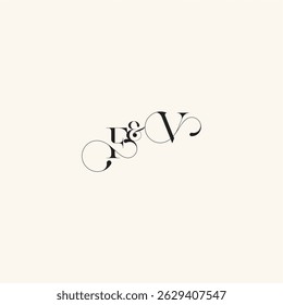elegancy and beauty in one look VF with monogram concept letter wedding caligraphic logo