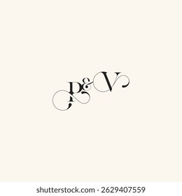 elegancy and beauty in one look VP with monogram concept letter wedding caligraphic logo